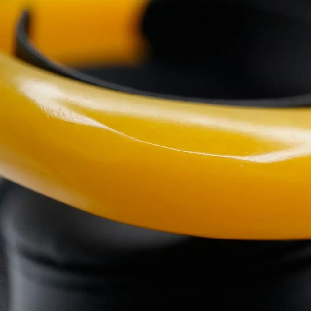 Vintage‎ Yellow Bangle Bracelet 6.5” Resin Lucite Chunky Retro Style MCM